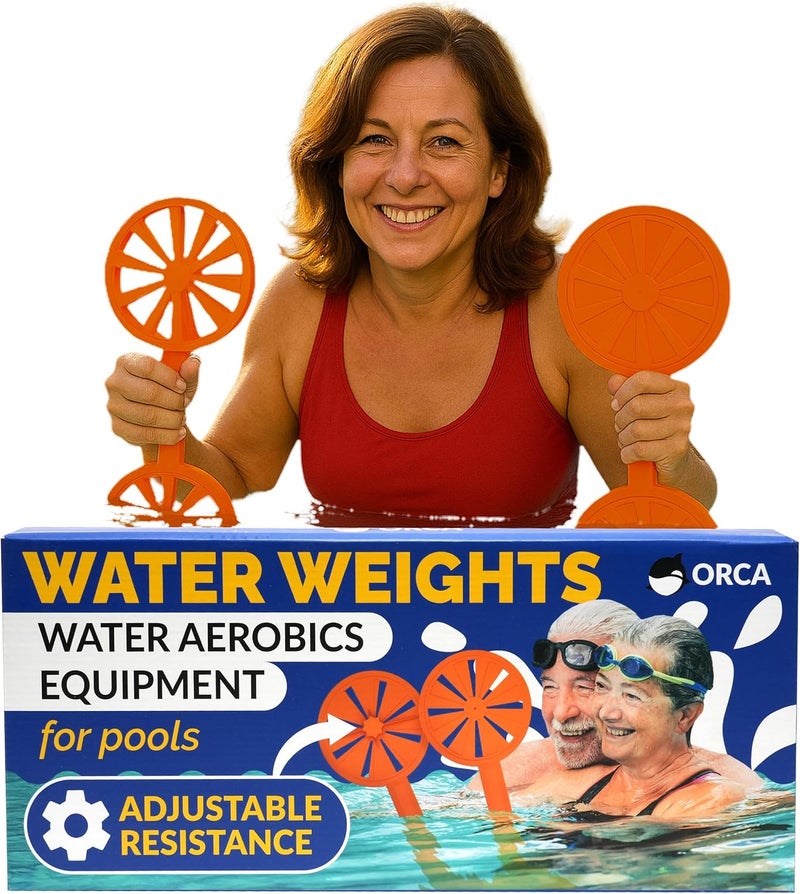 ORCA Pool Paddle Water Aerobics Equipment | Adjustable Resistance Pool Exercise Equipment for Adults, Swim Paddles Water Weights Dumbbells for Aquatic Exercise, Aqua Weights for Men & Women Workout Gear - Image 1